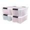 IRIS USA 12 Quart Stackable Plastic Storage Bins with Lids and Latching Buckles, 4 Pack - Pearl, Containers with Lids and Latches, Durable Nestable Closet, Garage, Totes, Tub Boxes Organizing